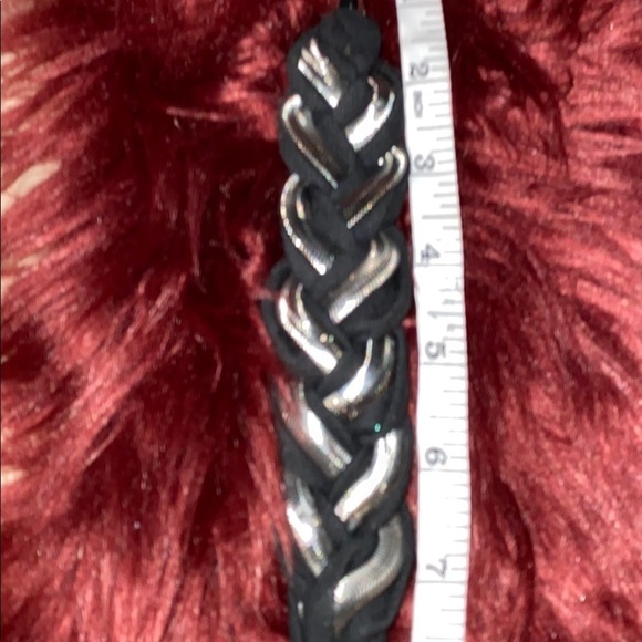 Silver tone black twist fashion  bracelet - Picture 8 of 8